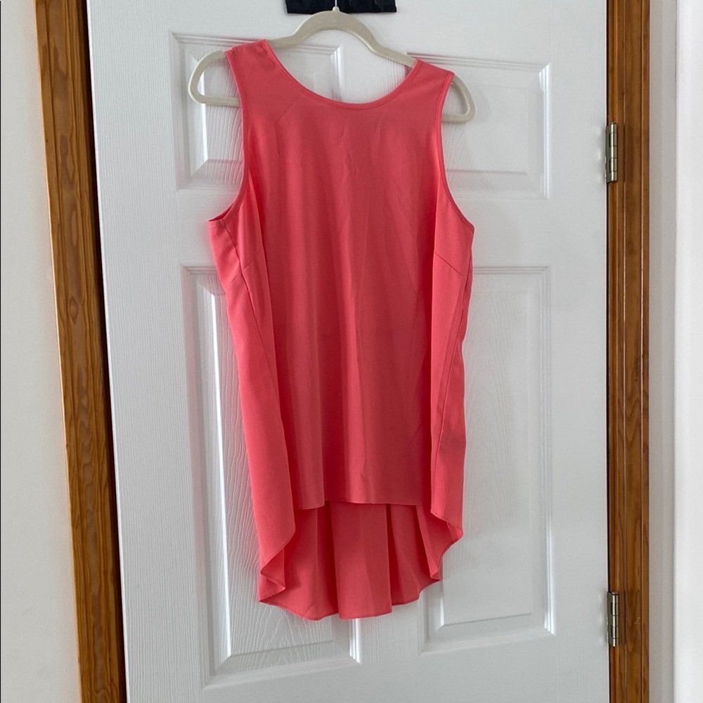 Coral Sleeveless High-Low Top